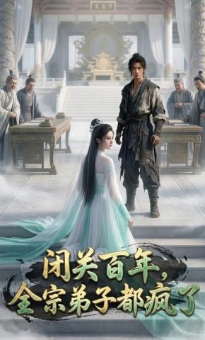 短剧《闭关百年,全宗弟子都疯了》海报