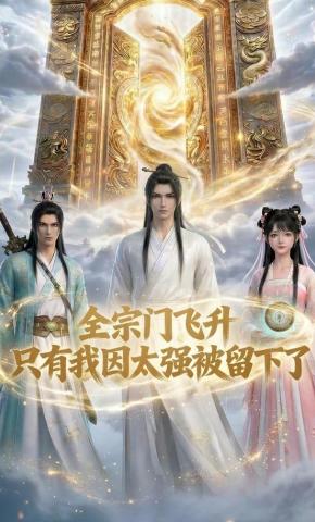 短剧《全宗门飞升，只有我因太强被留下了》海报