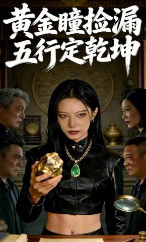 短剧《黄金瞳捡漏，五行定乾坤》海报