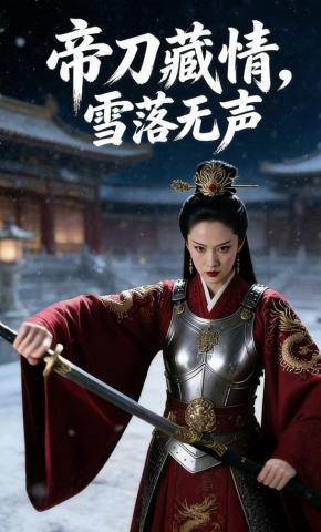 短剧《帝刀藏情，雪落无声》海报