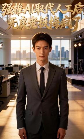 短剧《强推ai取代人工后，无良老板悔疯了》海报