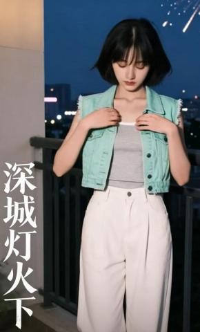 短剧《深城灯火下》海报