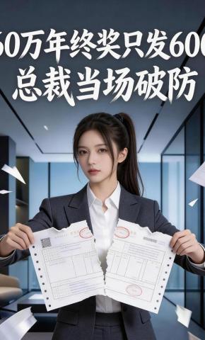 短剧《60万年终奖只发600，总裁当场破防》海报