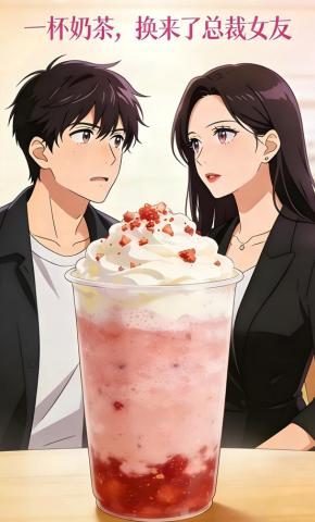 短剧《一杯奶茶，换来了总裁女友》海报
