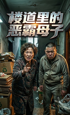 短剧《楼道里的恶霸母子》海报
