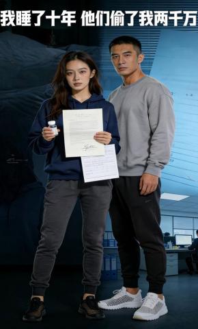 短剧《我睡了十年，他们偷了我两千万》海报