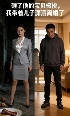 短剧《砸了他的宝贝核桃，我带着儿子潇洒离婚了》海报