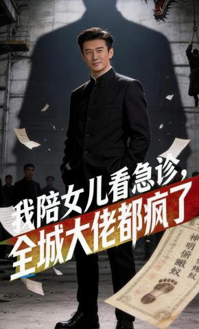 短剧《我陪女儿看急诊，全城大佬都疯了》海报