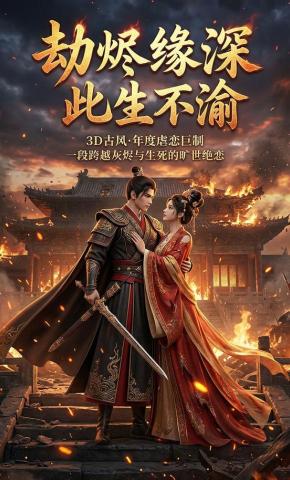 短剧《劫烬缘深，此生不渝》海报