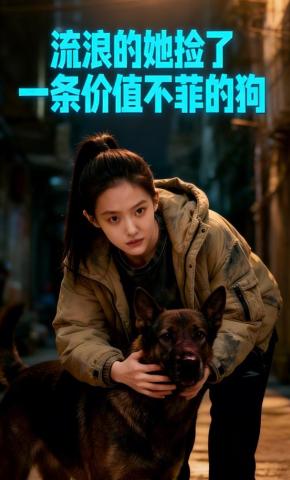 短剧《流浪的她捡了一条价值不菲的狗》海报