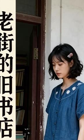 短剧《老街的旧书店》海报