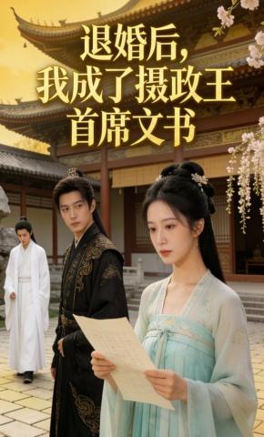 短剧《退婚后，我成了摄政王首席文书》海报