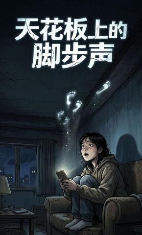 短剧《天花板上的脚步声》海报