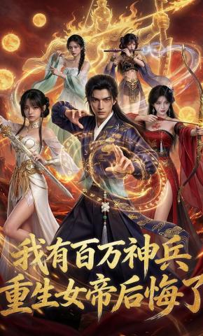 短剧《我有百万神兵，重生女帝后悔了》海报