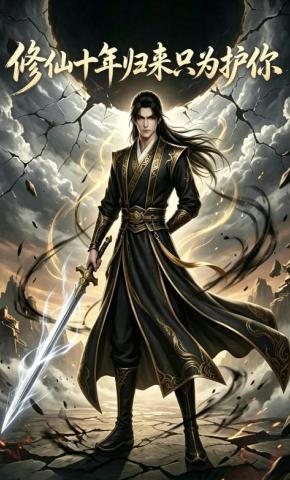 短剧《修仙十年归来只为护你》海报