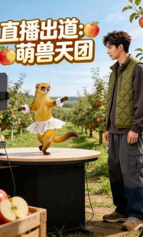 短剧《直播出道：萌兽天团》海报