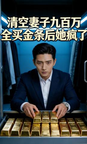 短剧《清空妻子九百万，全买金条后她疯了》海报