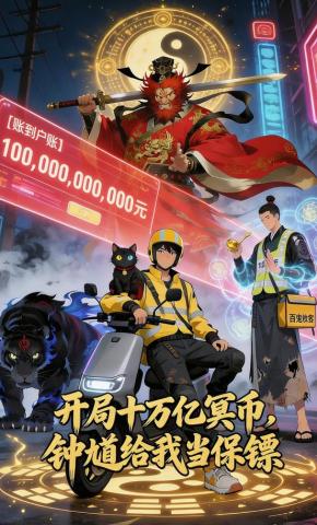 短剧《开局十万亿冥币，钟馗给我当保镖》海报