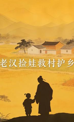 短剧《老汉捡娃救村护乡》海报