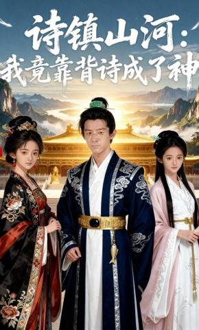 短剧《诗镇山河：我竟靠背诗成了神》海报