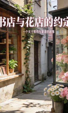 短剧《书店与花店的约定》海报