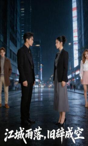 短剧《江城雨落，旧辞成空》海报
