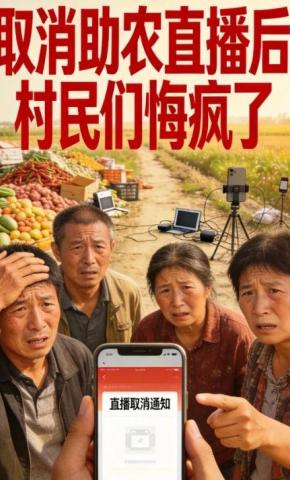 短剧《取消助农直播后，村民们悔疯了》海报