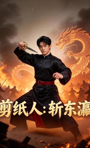 短剧《剪纸人：斩东瀛》海报