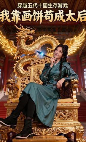 短剧《穿越五代十国生存游戏，我靠画饼苟成太后》海报