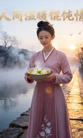 短剧《人间温暖馄饨情》海报