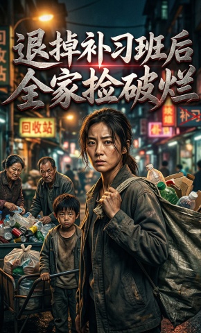 短剧《退掉补习班后全家捡破烂》海报