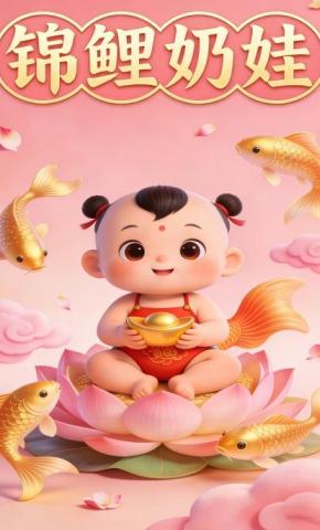 短剧《锦鲤奶娃》海报