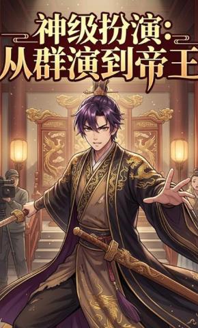 短剧《神级扮演：从群演到帝王》海报