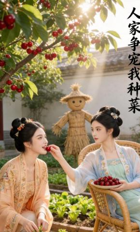 短剧《人家争宠我种菜》海报