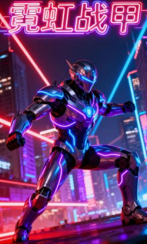 短剧《霓虹战甲》海报