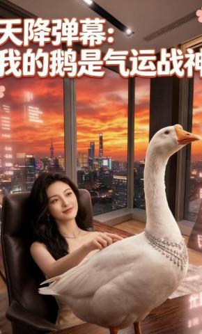 短剧《天降弹幕：我的鹅是气运战神》海报
