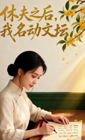 短剧《休夫之后，我名动文坛》海报