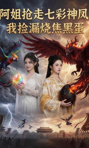 短剧《阿姐抢走七彩神凤，我捡漏烧焦黑蛋》海报