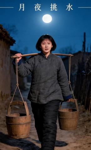 短剧《月夜挑水》海报