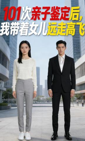 短剧《101次亲子鉴定后，我带着女儿远走高飞》海报