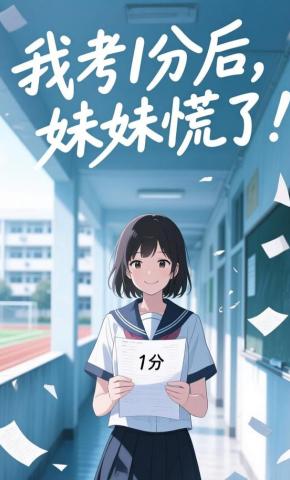 短剧《我考1分后，妹妹慌了》海报