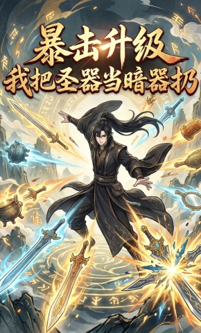 短剧《暴击升级，我把圣器当暗器扔》海报