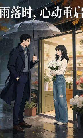 短剧《雨落时，心动重启》海报