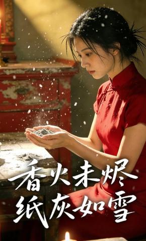 短剧《香火未烬纸灰如雪》海报