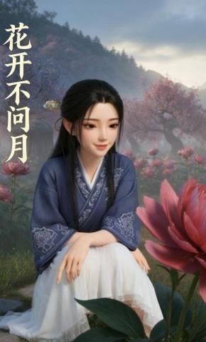 短剧《花开不问月》海报