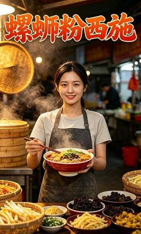 短剧《螺蛳粉西施》海报