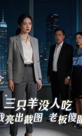 短剧《三只羊没人吃，我亮出截图，老板傻眼》海报