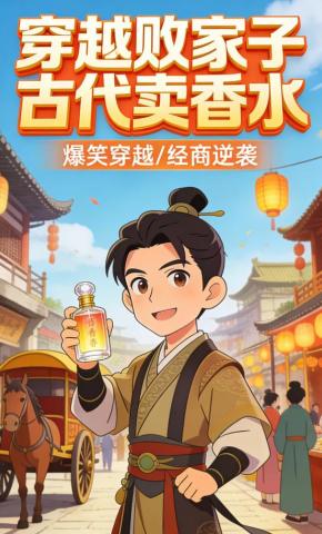 短剧《穿越败家子古代卖香水》海报