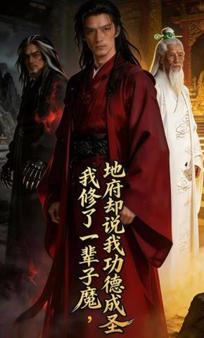 短剧《我修了一辈子魔 ， 地府却说我功德成圣》海报