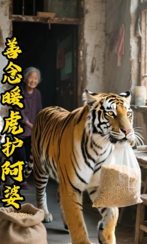 短剧《善念暖虎护阿婆》海报